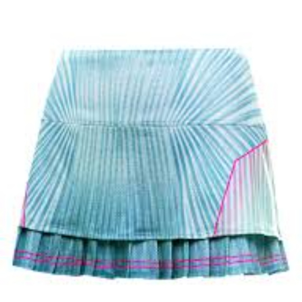 K-Swiss skirt Pleat Women's Tennis 13.5" Skort teal blue pink sz XL EUC
